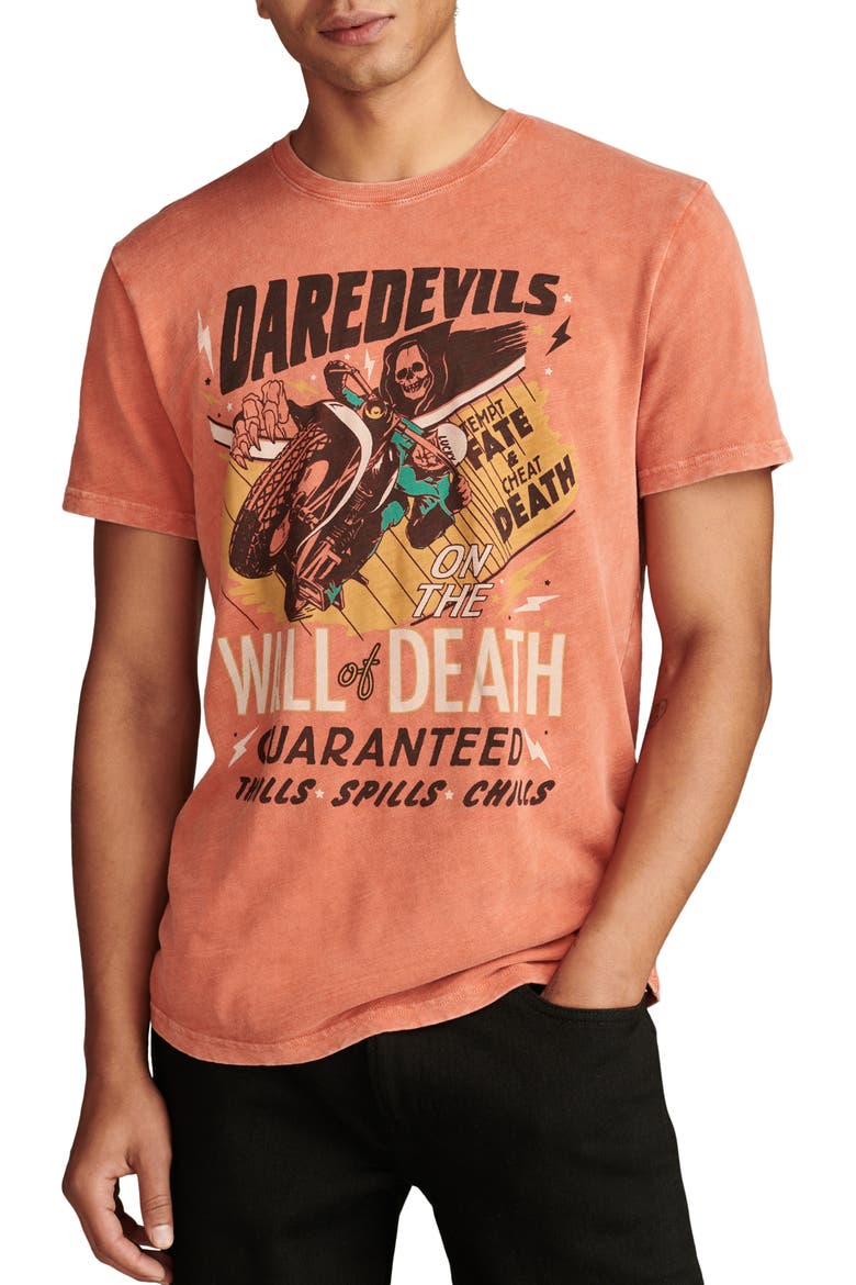 Wall of Death Cotton Graphic T-Shirt, Main, color, MECCA ORANGE