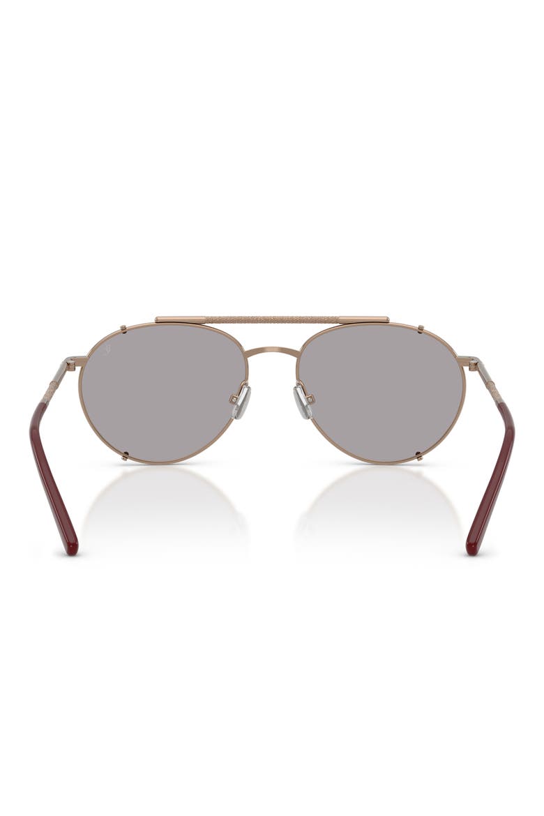 56mm Polarized Pilot Sunglasses, Alternate, color, ROSE GOLD