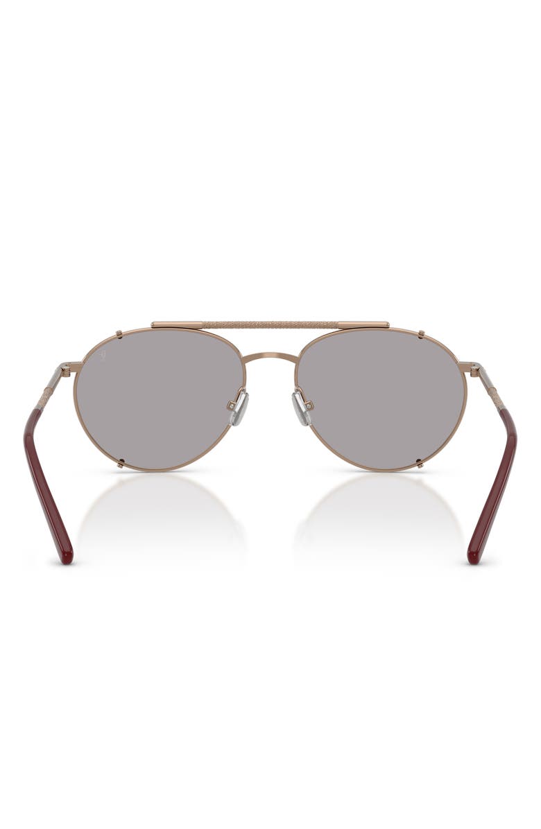 Brunello Cucinelli 56mm Polarized Pilot Sunglasses, Alternate, color, Rose Gold