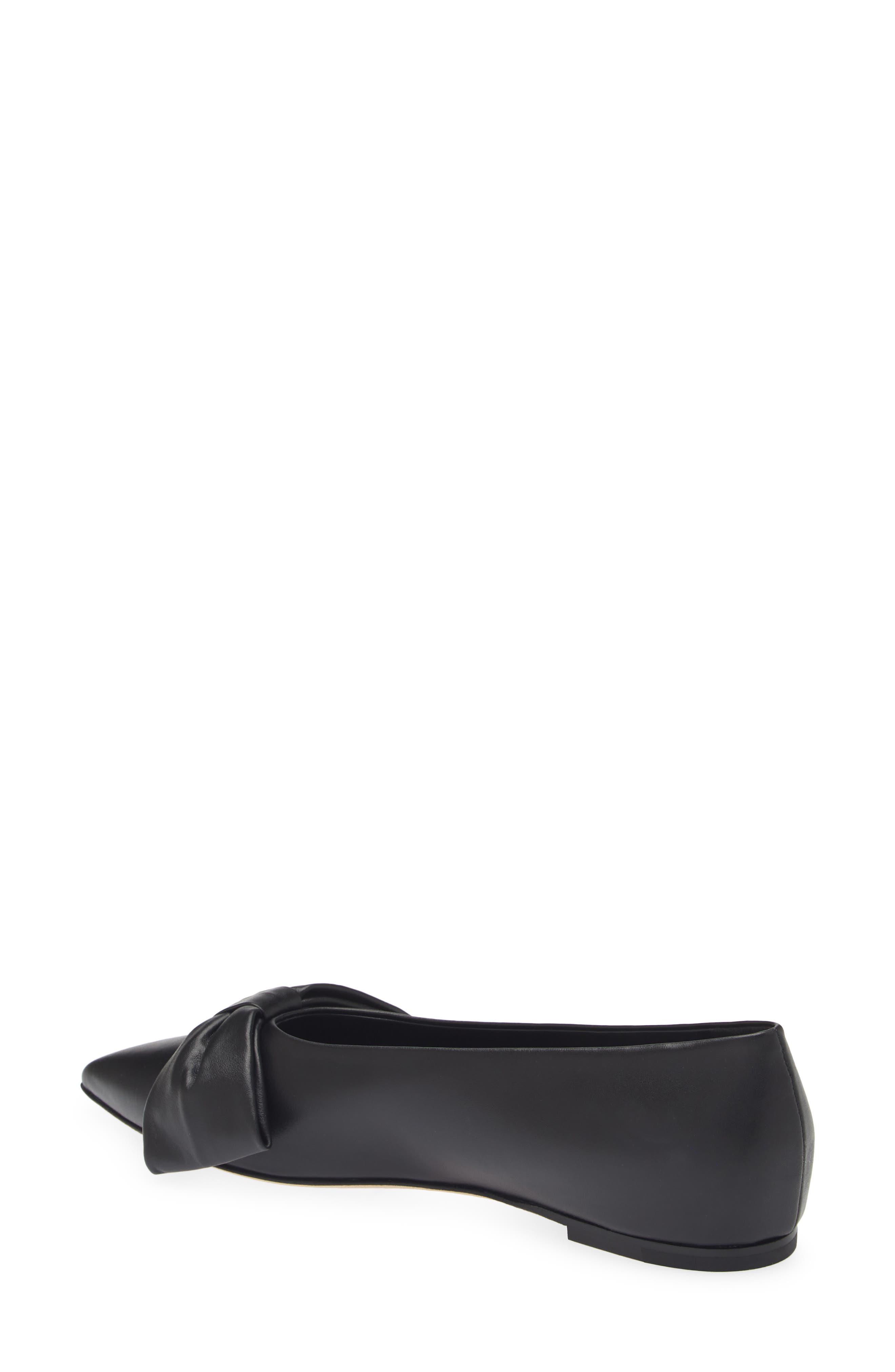 Dear Frances Bow Pointed Toe Flat, Alternate, color, Black