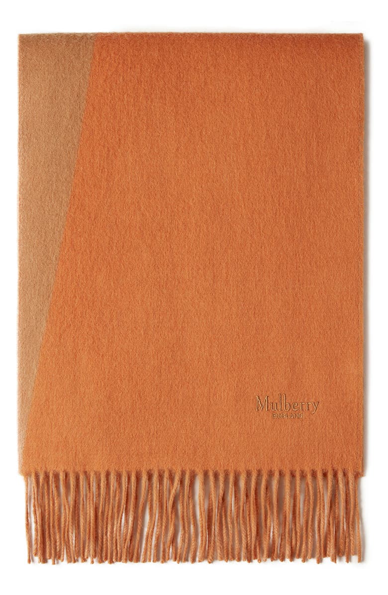 Mulberry Colorblock Fringe Wool & Cashmere Scarf, Alternate, color,