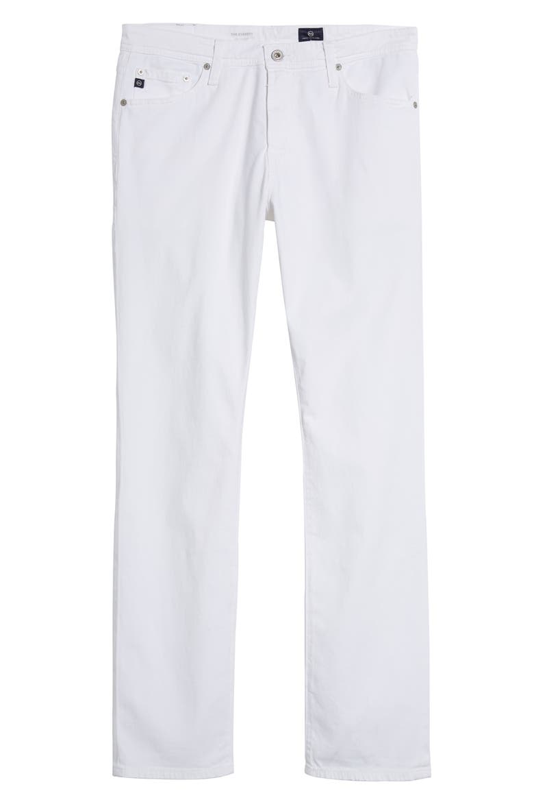 Everett Stretch Sateen Slim Straight Pants, Alternate, color, WHITE