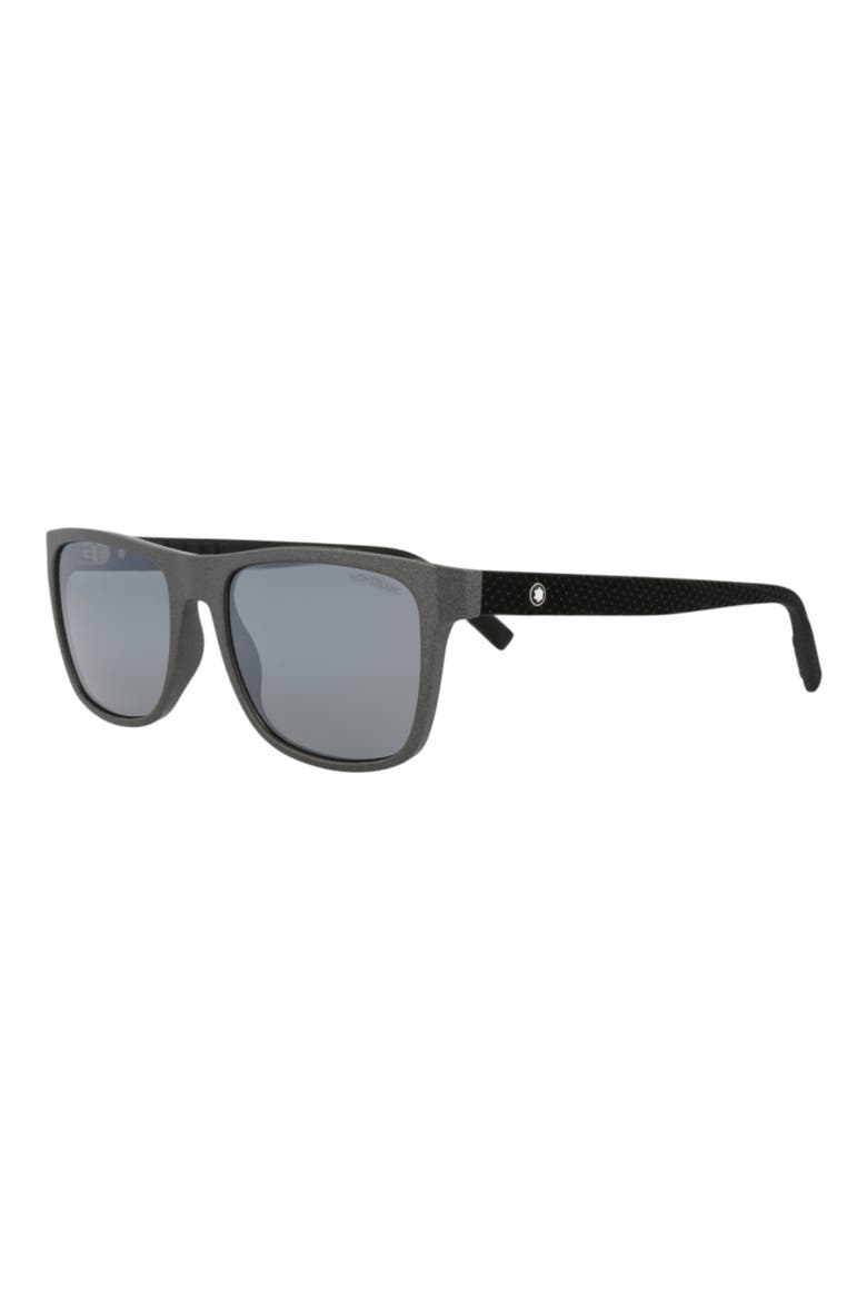 56mm Square Sunglasses, Alternate, color, GREY BLACK SILVER
