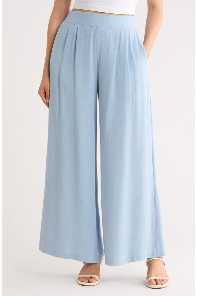 Wide Leg Pull-On Pants, Main, color, BLUE