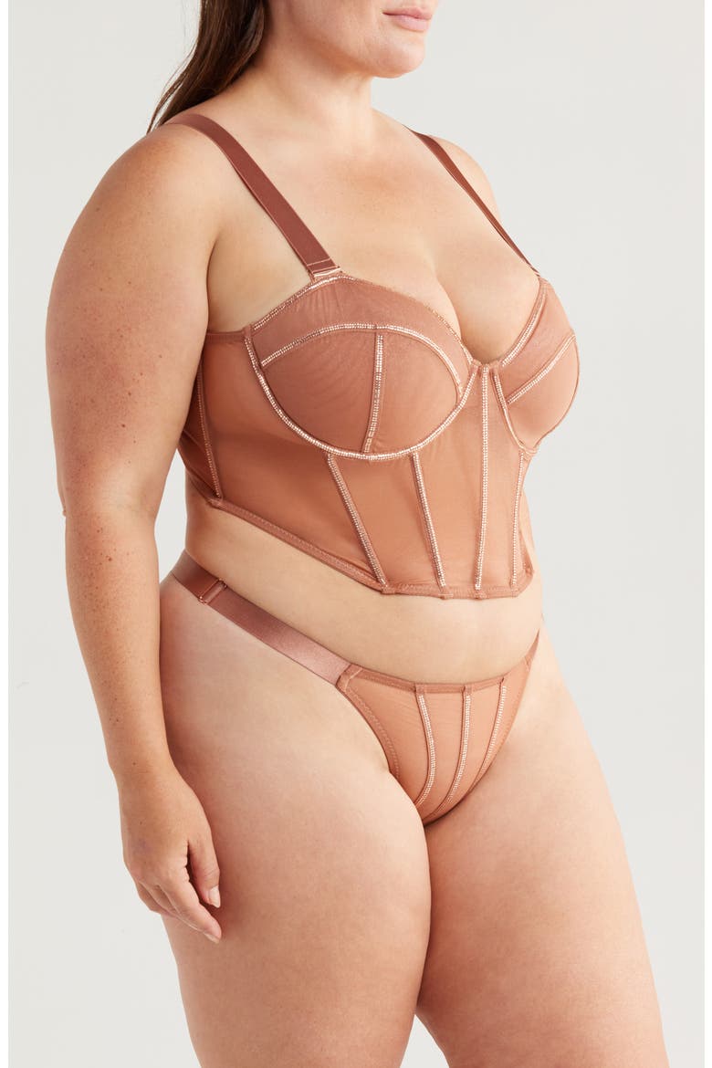 Bustier & Thong Set, Alternate, color, BRONZE