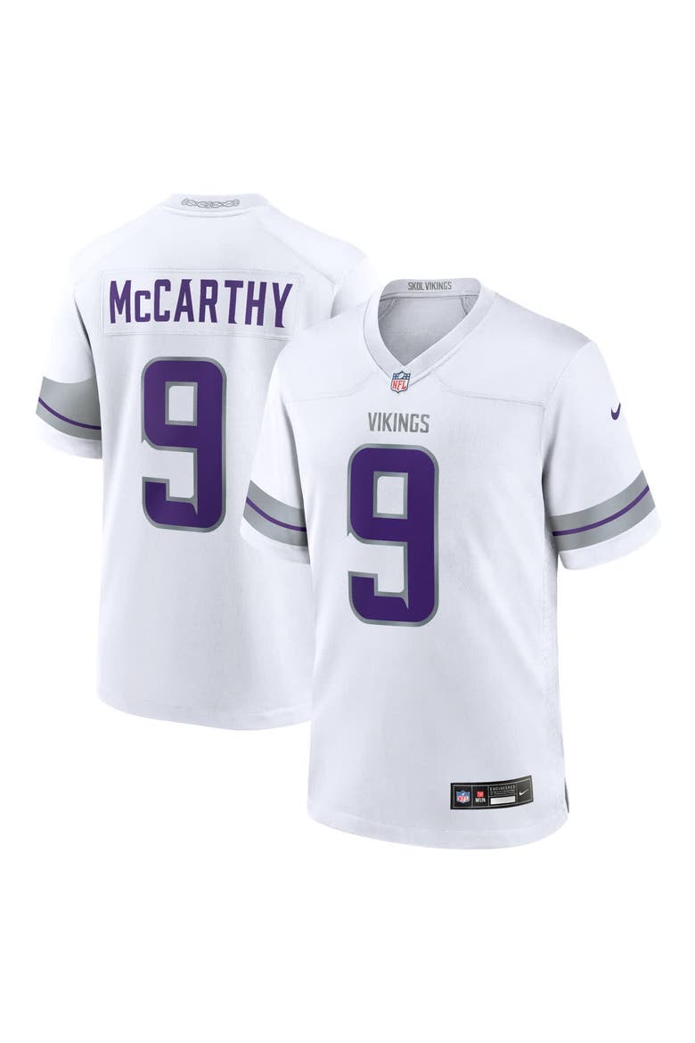 Youth Nike J.J. McCarthy White Minnesota Vikings Alternate Game Player Jersey, Main, color, White
