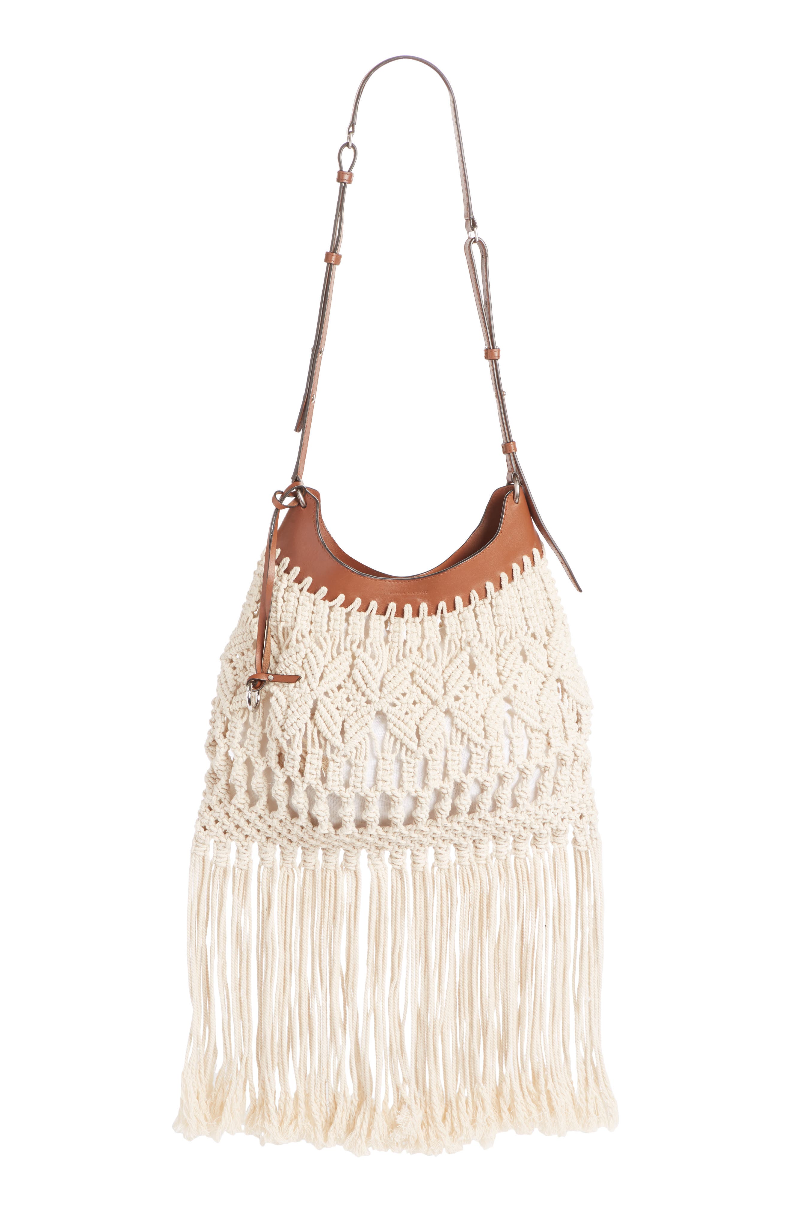 Isabel Marant Teomia Macramé Shoulder Bag, Main, color, 