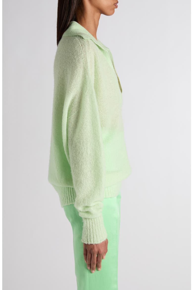 Johnny Collar Cashmere & Silk Blend Sweater, Alternate, color, GLASS GREEN