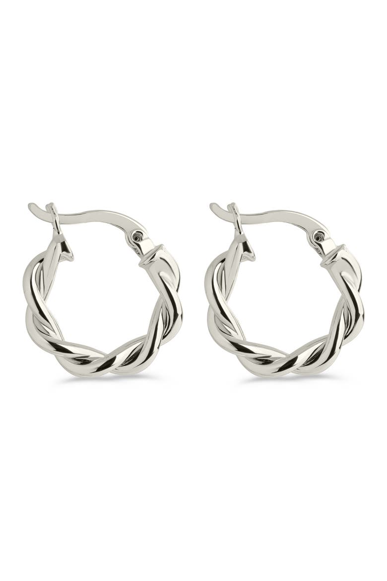 Hazel Twisted Huggie Hoop Earrings, Alternate, color, SILVER