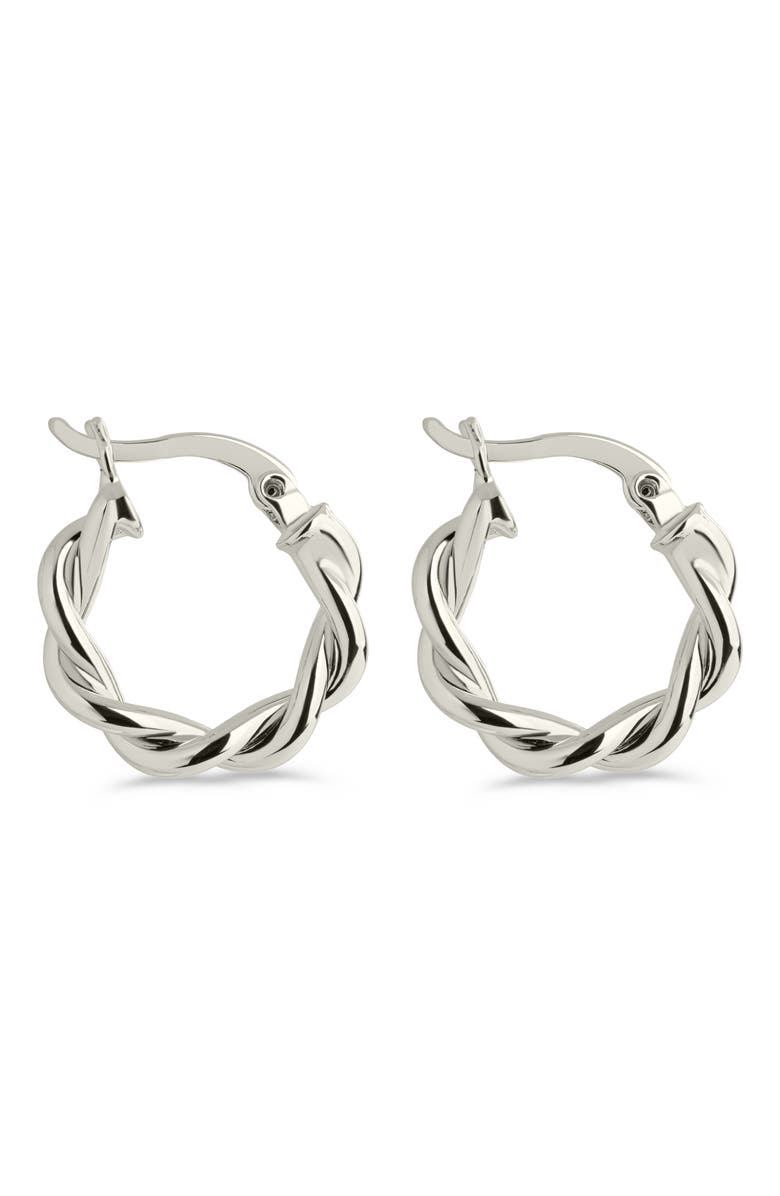 Sterling Forever Hazel Twisted Huggie Hoop Earrings, Alternate, color, Silver