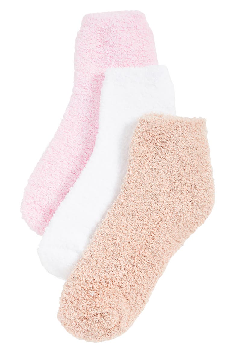3-Pack Lounge Ankle Socks, Main, color, IVORY/BLUSH/DUSTY