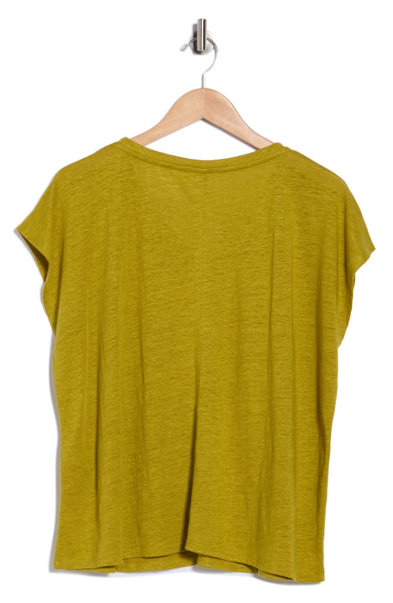 Eileen Fisher V-Neck Organic Linen T-Shirt, Alternate, color, Golden Pear