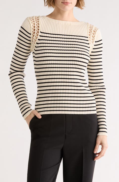 Stripe Boat Neck Sweater