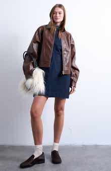 Topshop Oversize Faux Leather Jacket