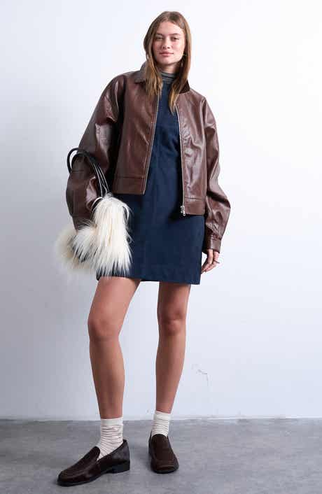 Topshop Oversize Faux Leather Jacket