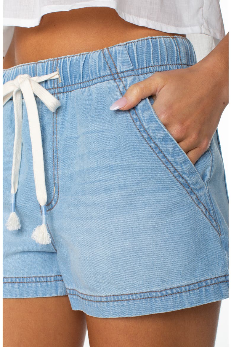 Paddle On Tie Waist Denim Shorts, Alternate, color, STRANDED