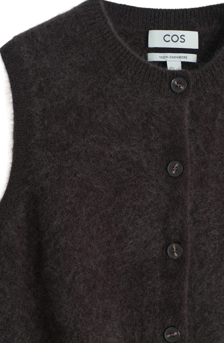 COS Elver Cashmere Sweater Vest, Alternate, color, Brown Dark