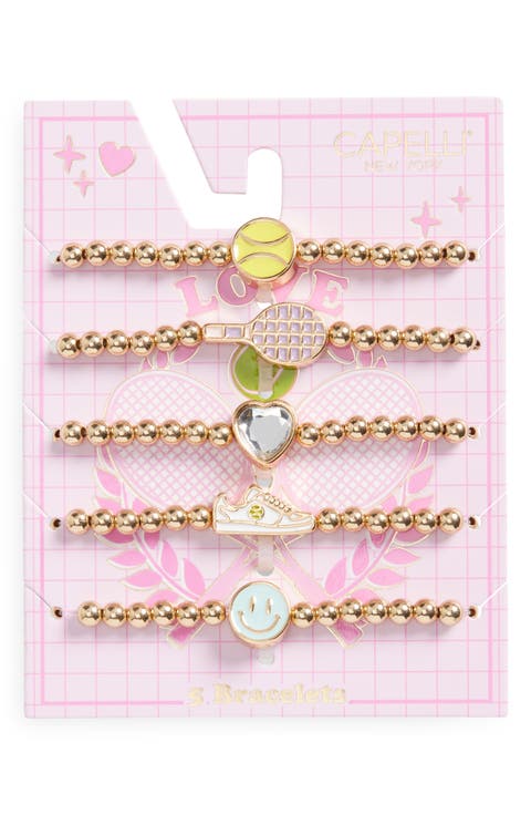 Kids' 5-Pack Sporty Assorted Beaded Bracelets