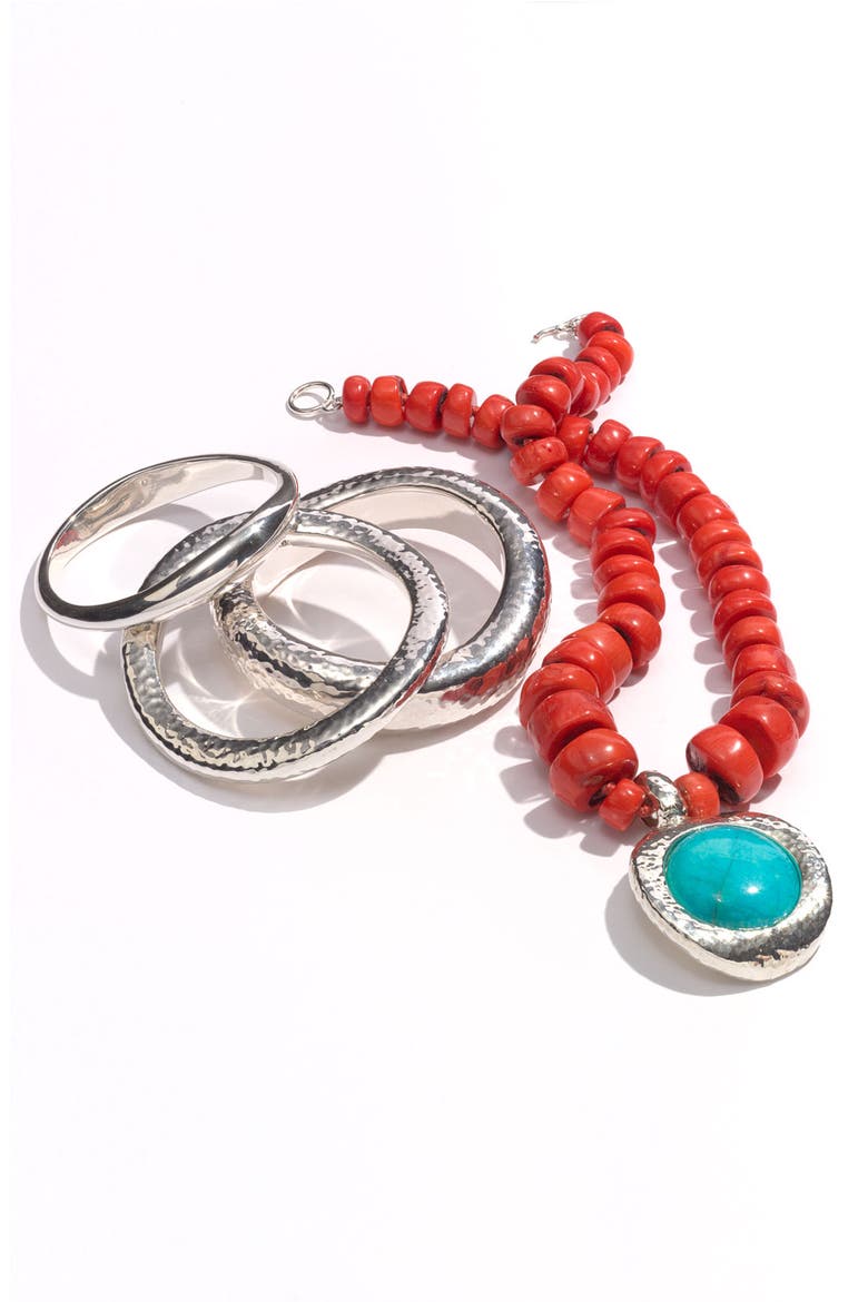 'Palm Beach' Pendant Necklace, Alternate, color, SILVER/ TURQUOISE/ CORAL