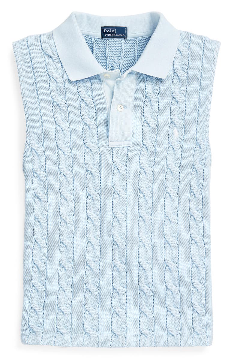 Polo Ralph Lauren Cable Sleeveless Cotton Polo Sweater, Alternate, color, 