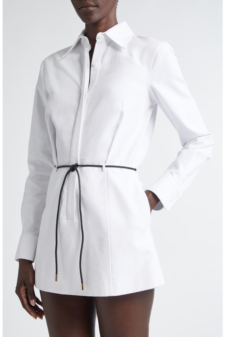 Lula Long Sleeve Belted Shirtdress, Alternate, color, WHITE