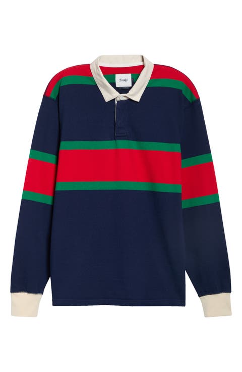Middle Stripe Long Sleeve Rugby Polo