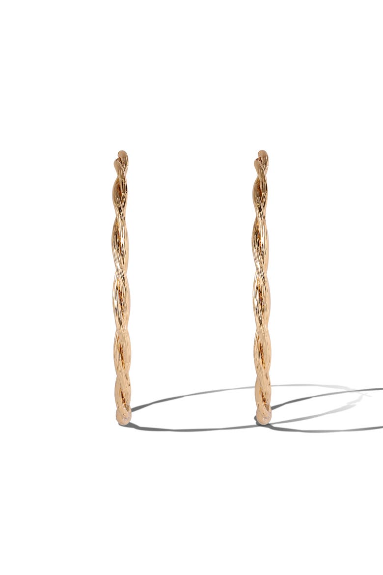 JS Jessica Simpson Gold Tone Twisted Hoop Earrings, Alternate, color, Gold