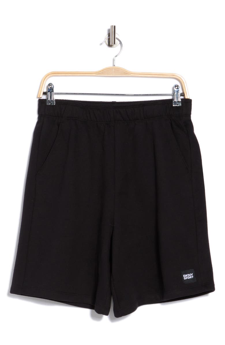 DKNY Relaxed Fit Cotton Blend Shorts, Alternate, color, Black