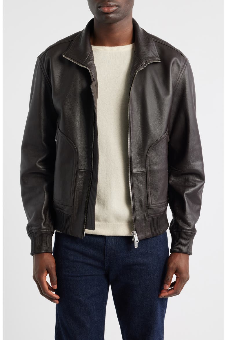 Mander Bomber Jacket, Main, color, DARK BROWN