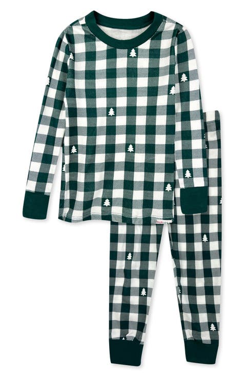 Kids' Zen Print Fitted Organic Cotton Two-Piece Pajamas