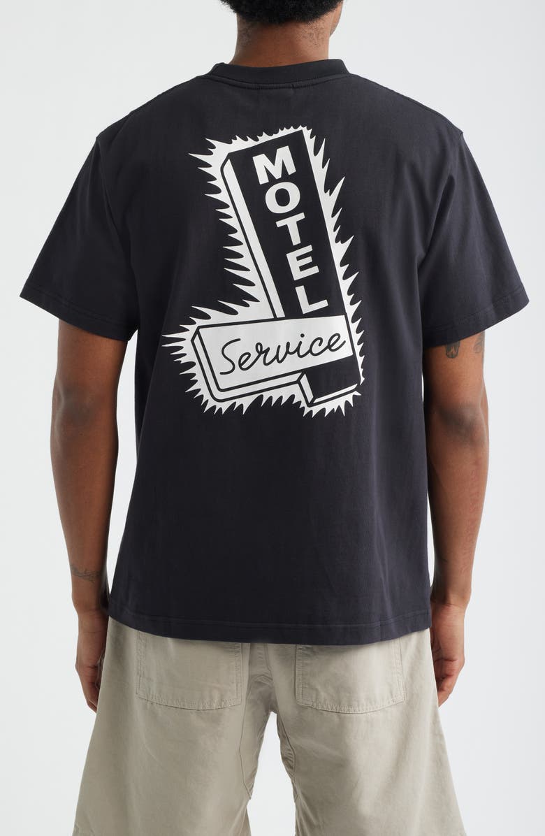 Service Works Motel Organic Cotton Graphic T-Shirt, Alternate, color, Black