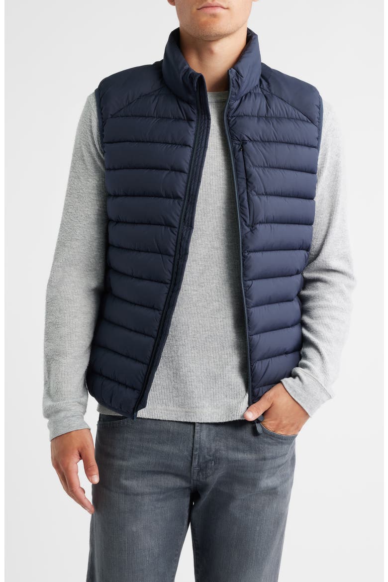 Rhus Water Resistant Puffer Vest, Main, color, BLUE BLACK