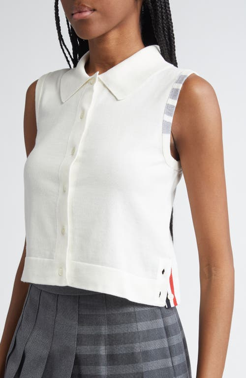 Thom Browne Women's 4bar Cotton Top In White