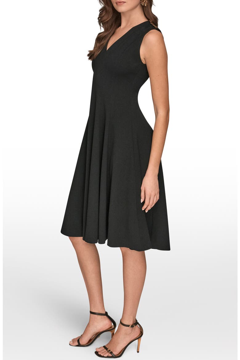 Sleeveless Fit & Flare Dress, Alternate, color, BLACK