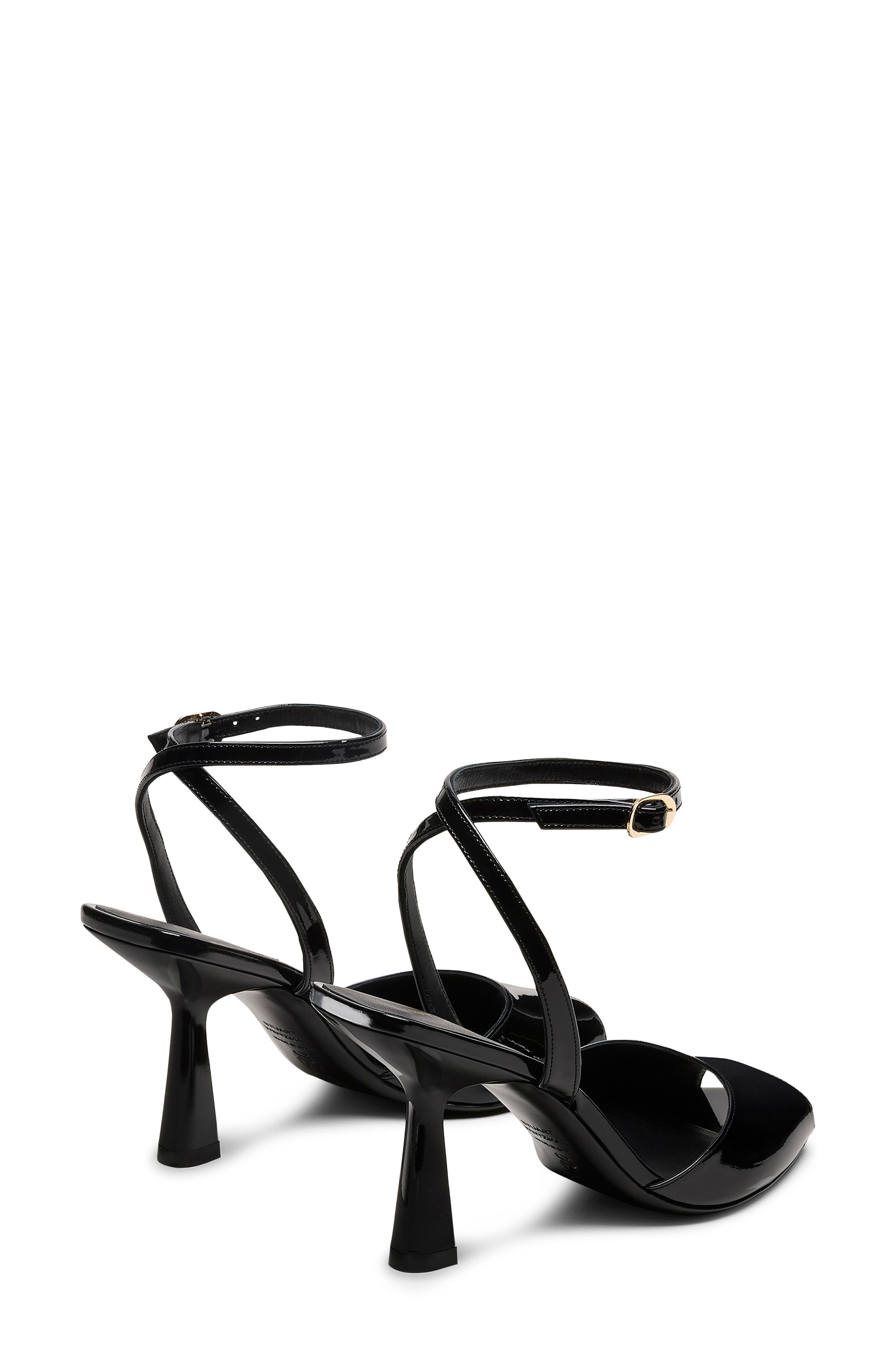 Stuart Weitzman Val Ankle Strap Sandal, Alternate, color, Black