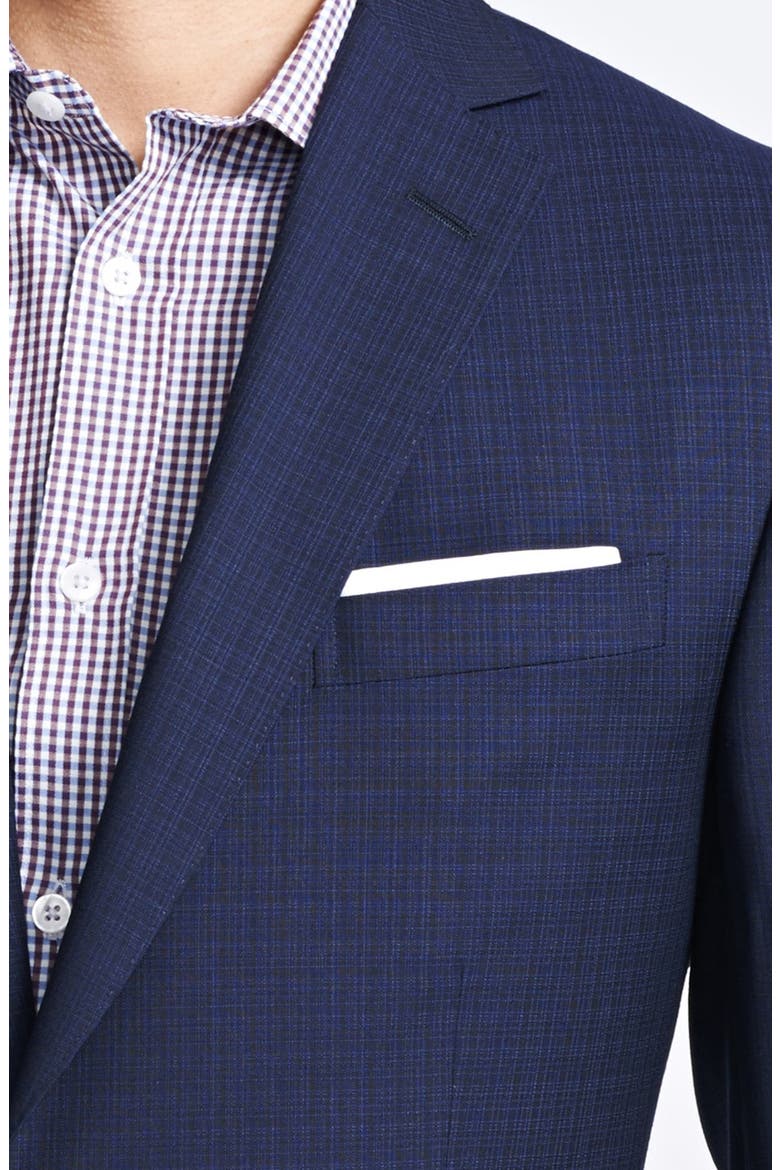 Trim Fit Navy Check Twill Wool Suit, Alternate, color, NAVY SOLID