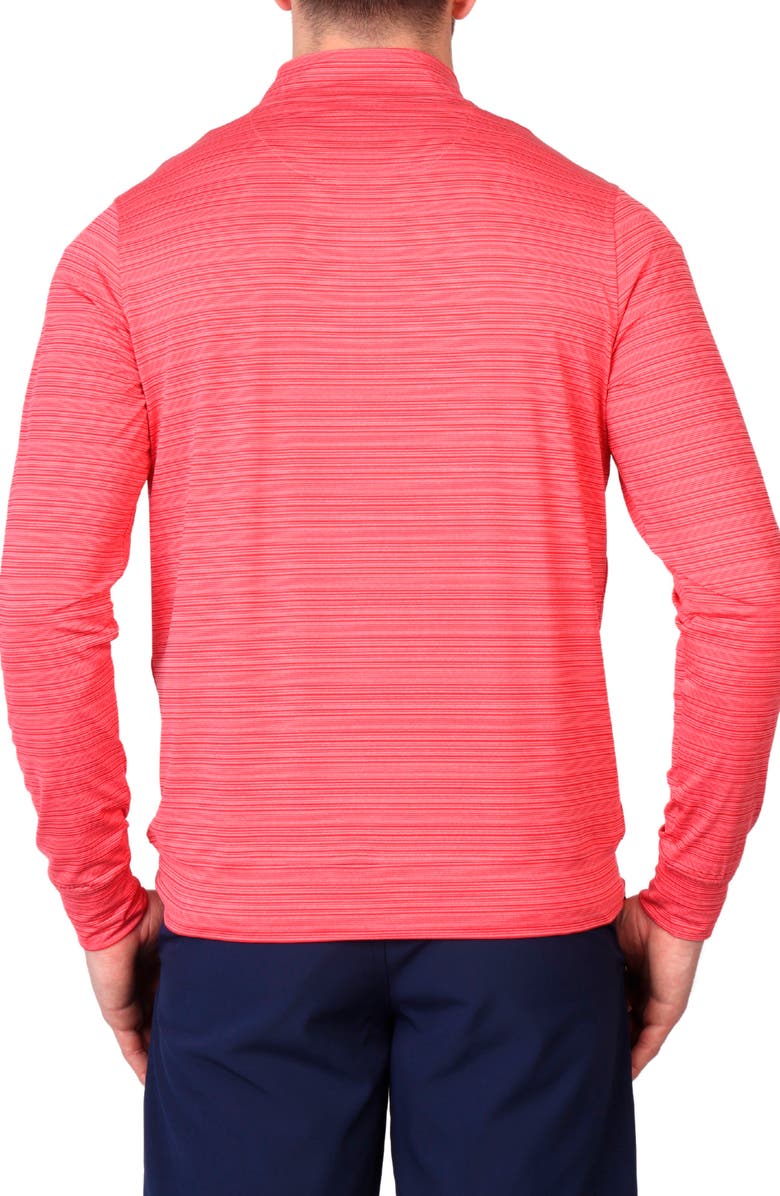 TailorByrd Stripe Quarter Zip Performance Polo, Alternate, color, Cherry Red