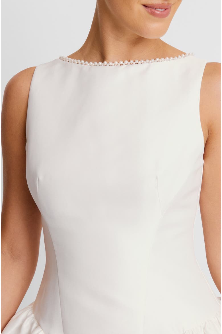 Sleeveless Bubble Hem Mini Dress, Alternate, color, White