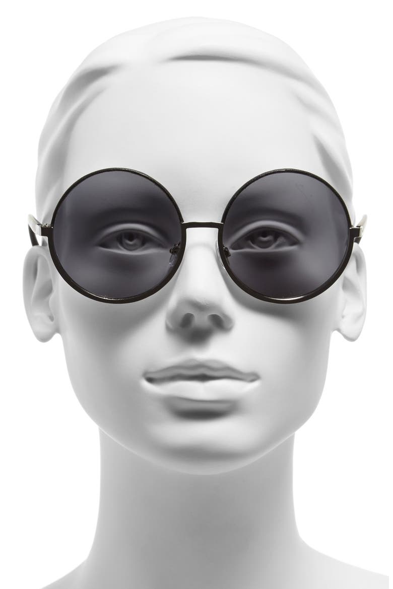 Round Sunglasses, Alternate, color, BLACK