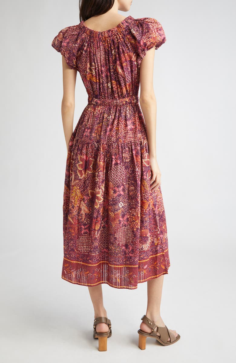 Ulla Johnson Abigail Puff Sleeve Cotton Blend Dress, Alternate, color, Odessa