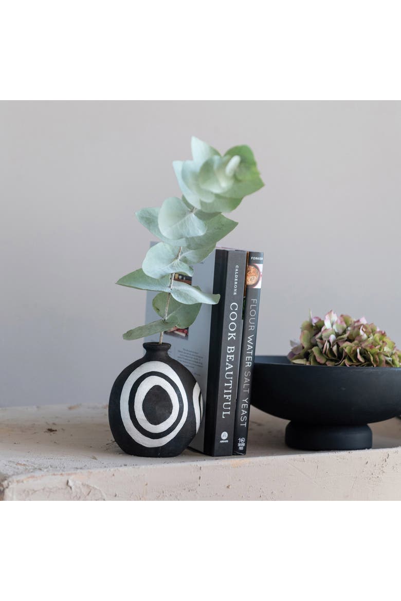 Mango Wood Footed Bowl, Black, Alternate, color, Black