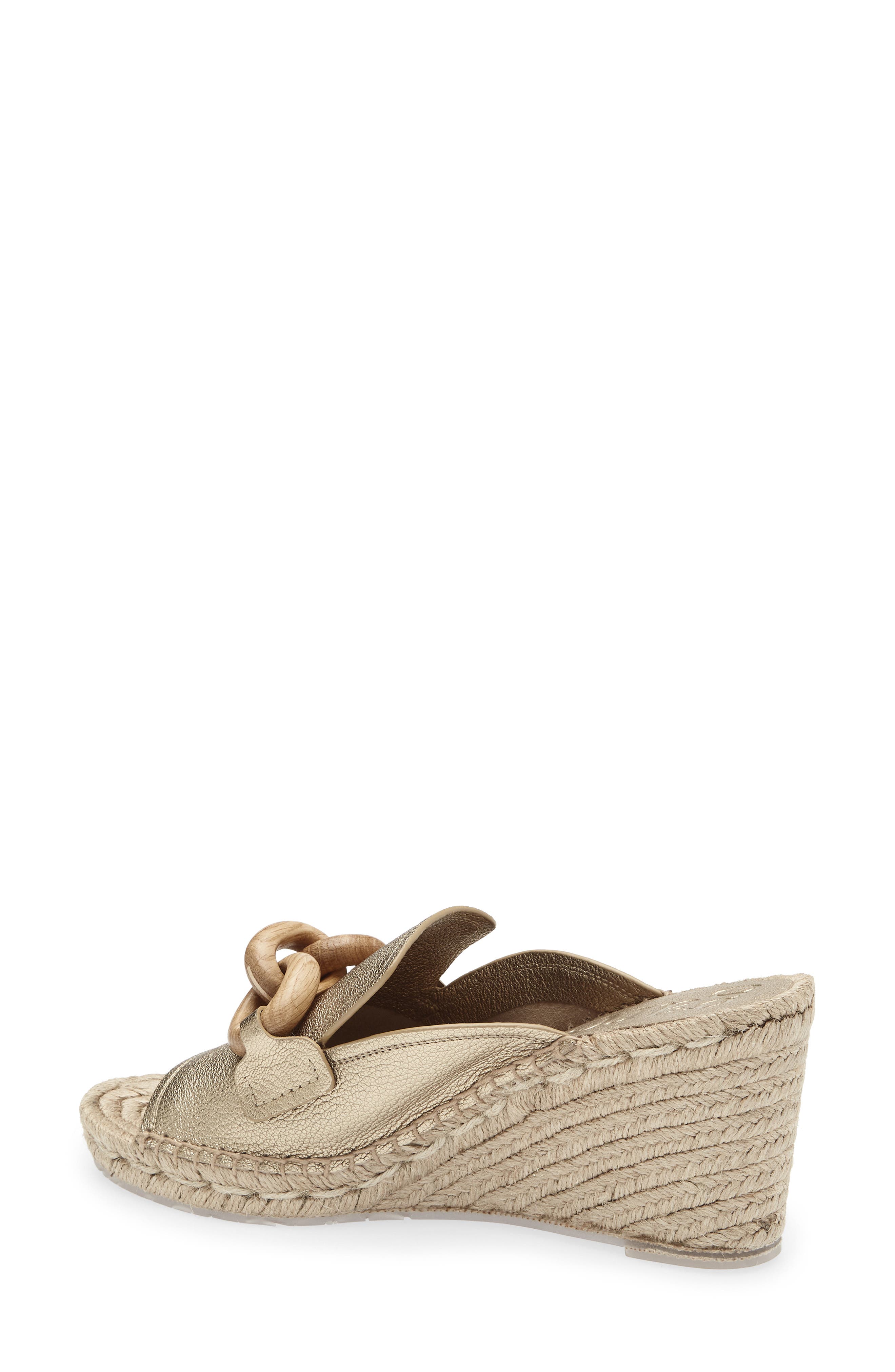 Pedro Garcia Oliveta Wedge Sandal, Alternate, color, Nugget Petite Grain/ Oak