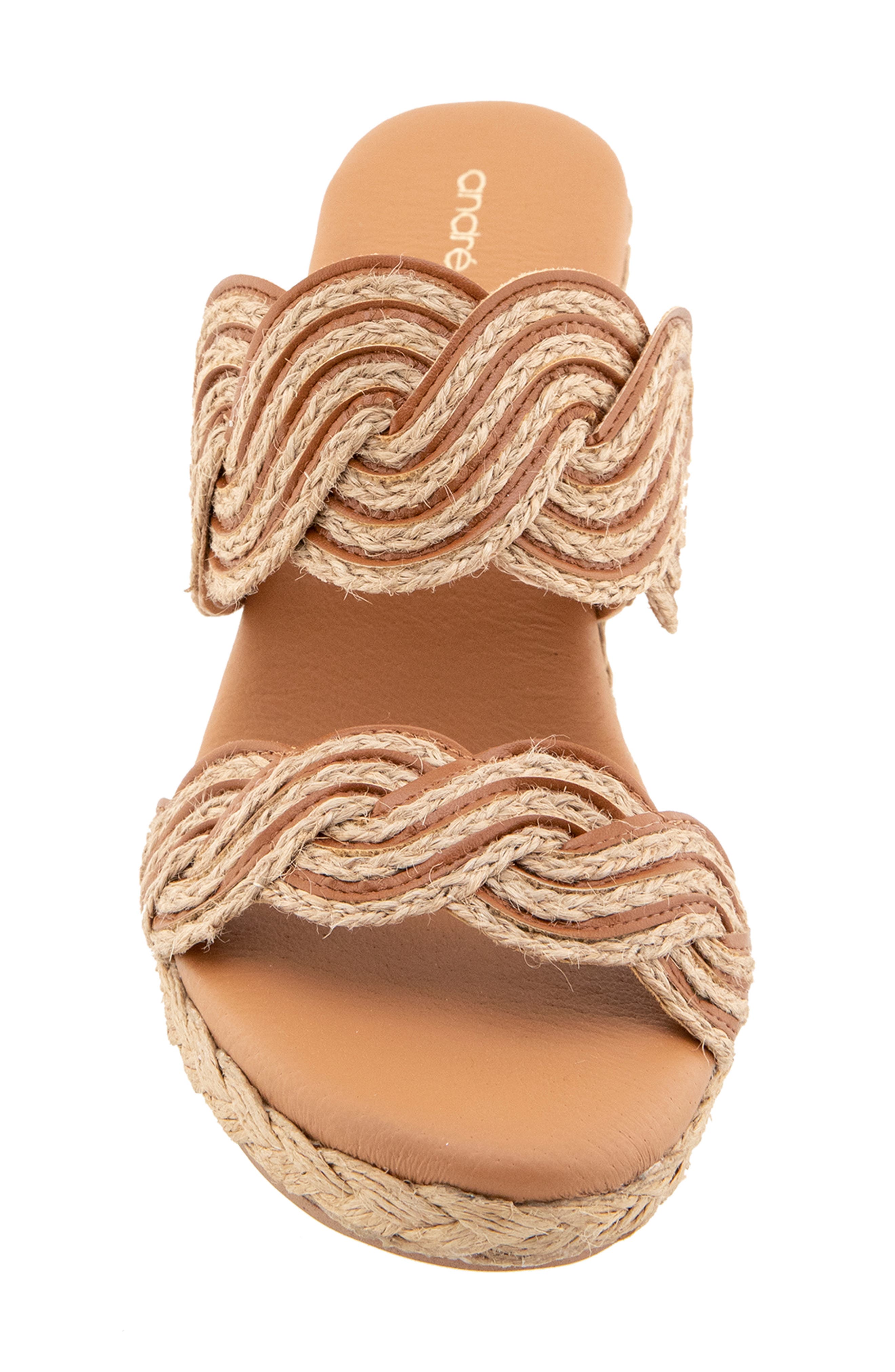 Nitra Twist Espadrille Platform Wedge Sandal, Alternate, color, NATURAL/ COGNAC