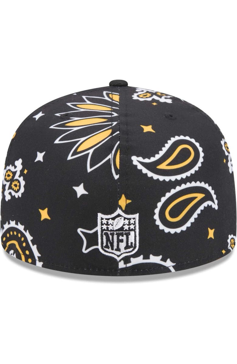 New Era Men's New Era Black Pittsburgh Steelers Paisley 59FIFTY Fitted Hat, Alternate, color, Black