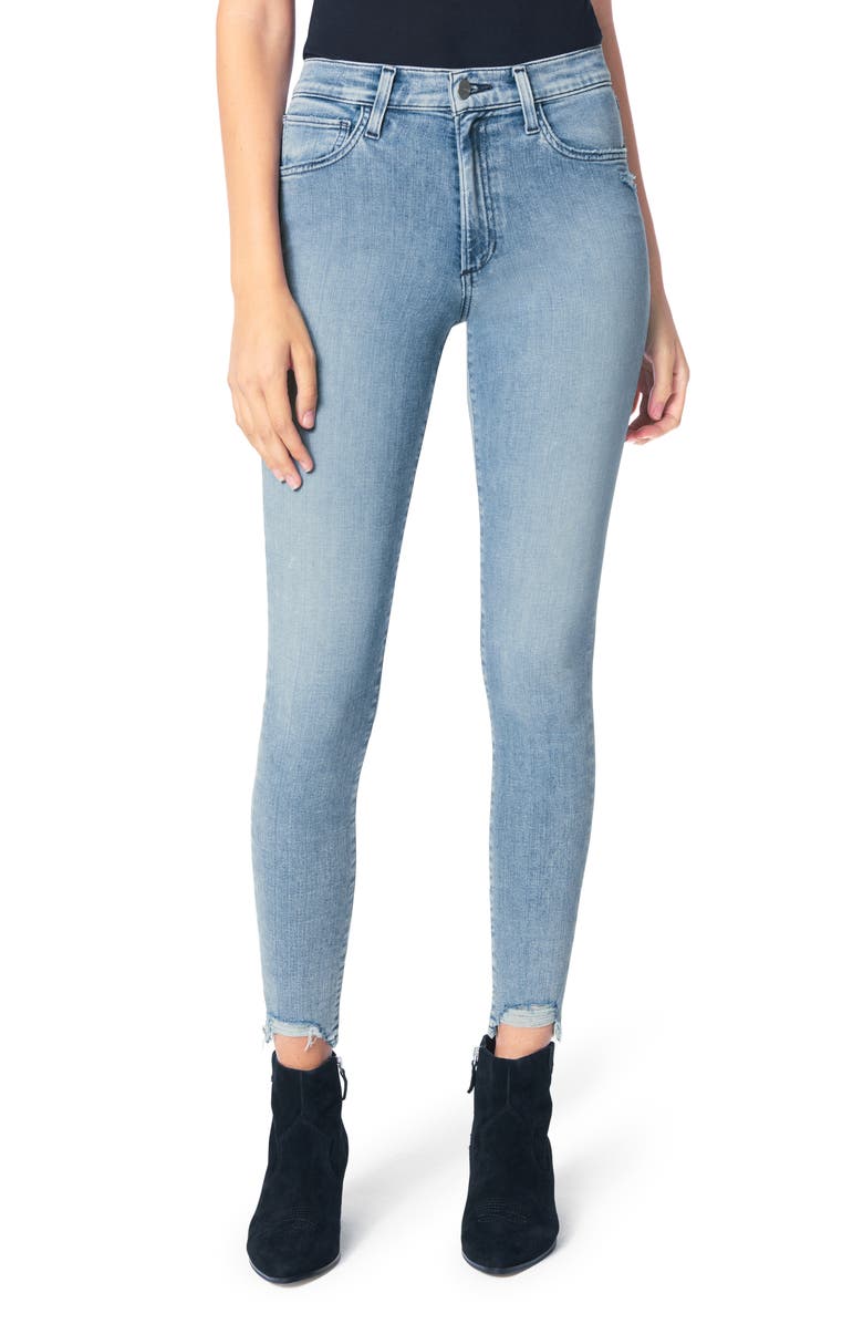 Joe's The Charlie High Waist Ripped Hem Ankle Skinny Jeans, Main, color, 