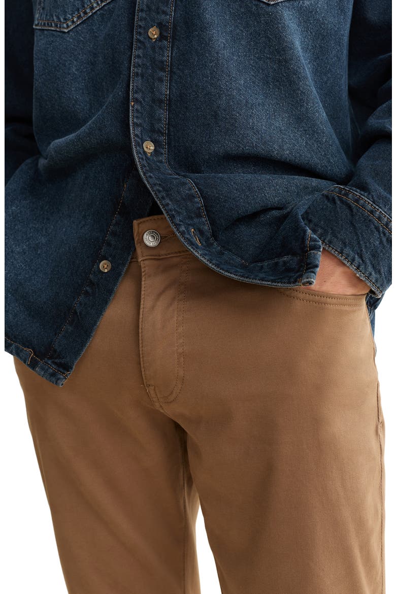 AMS Slim Fit Twill Pants, Alternate, color, SADDLE BROWN