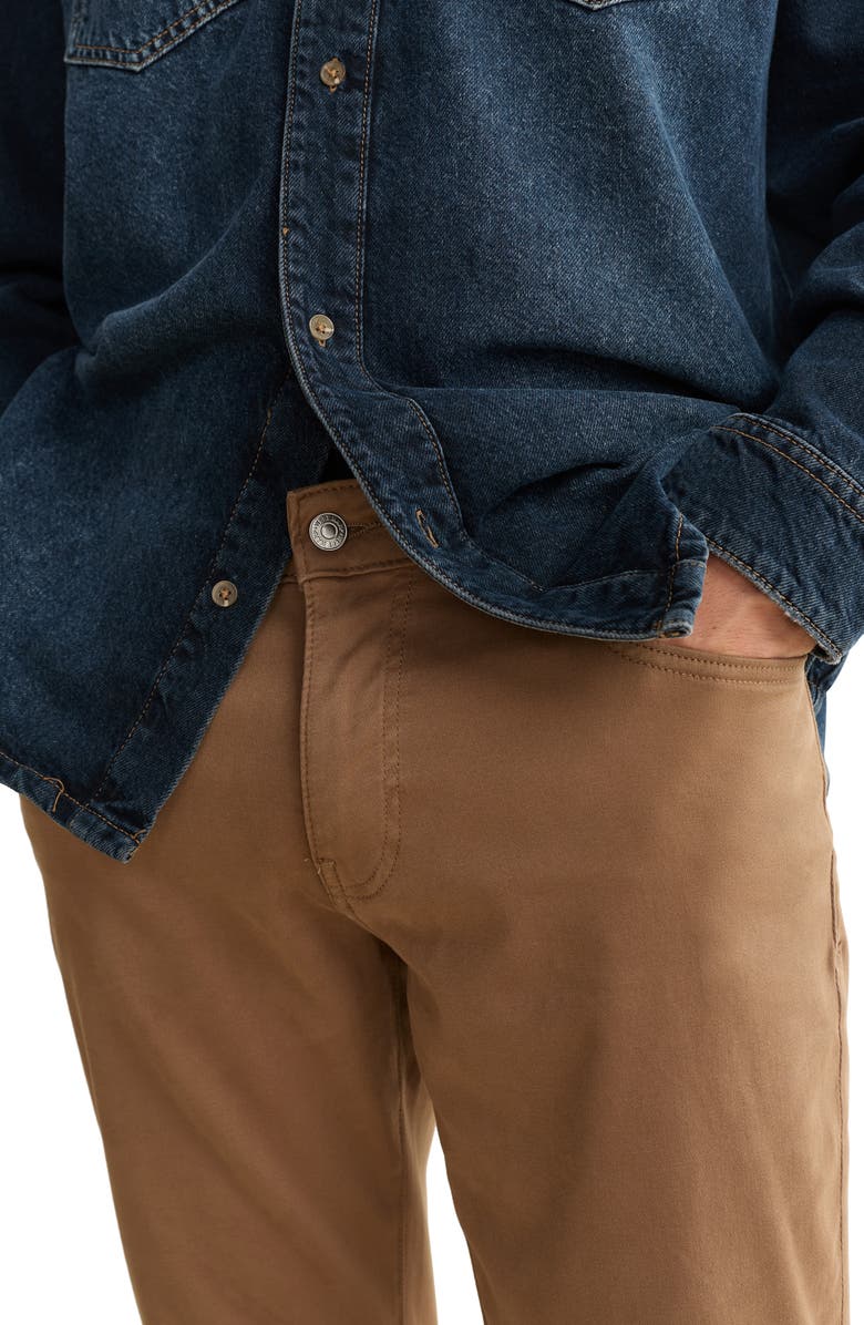 WARP+WEFT AMS Slim Fit Twill Pants, Alternate, color, Saddle Brown