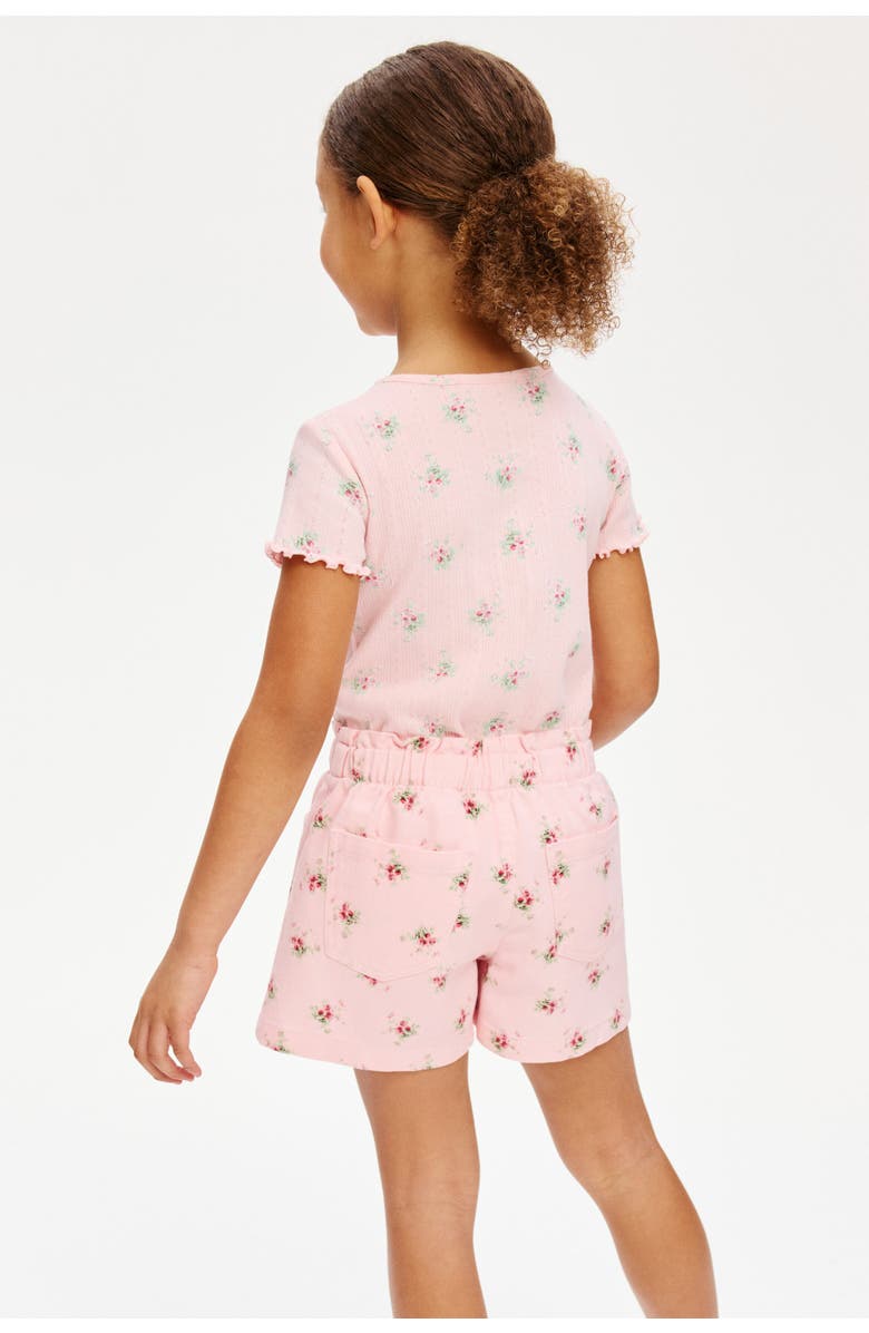 H&M Twill Paper Bag Shorts, Alternate, color, Light Pink/Floral