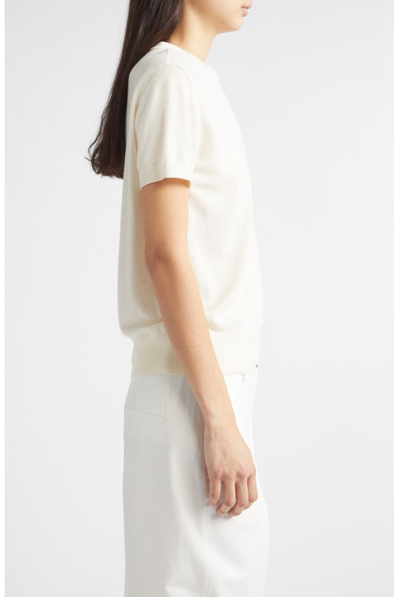Enzo Short Sleeve Virgin Wool Sweater, Alternate, color, IVORY