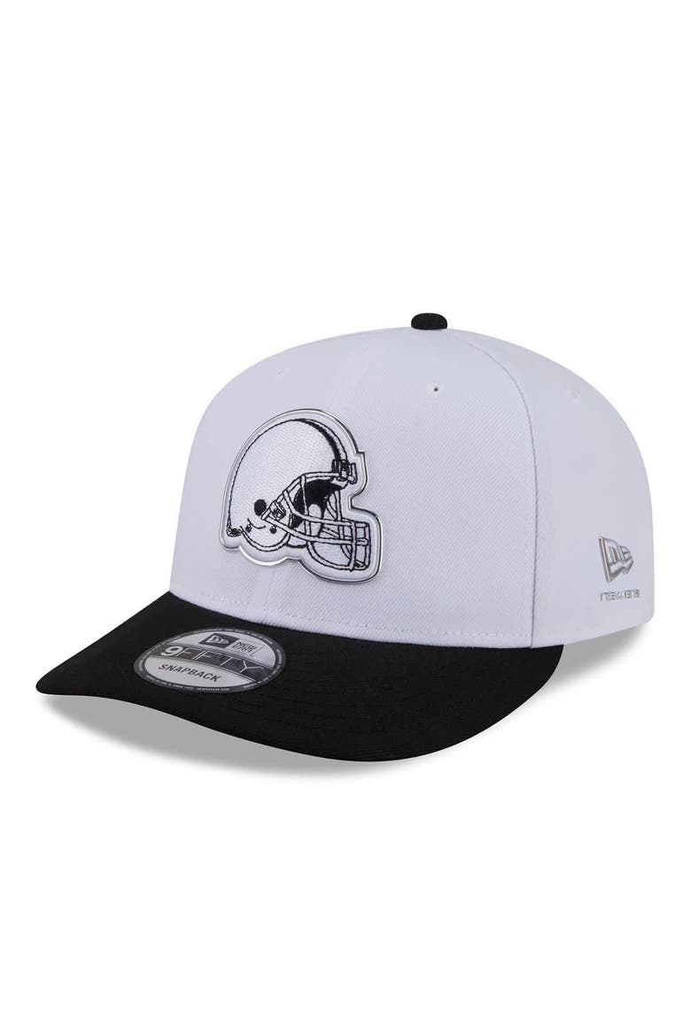 Men's New Era  White/Black Cleveland Browns 2026 NFL Draft Pre-Curved 9FIFTY Snapback Hat, Main, color, White